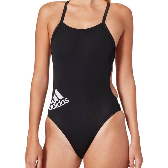 Adidas NWT GM2204 Freestyle Back Infinitex+ Competition Swimsuit 30” Black